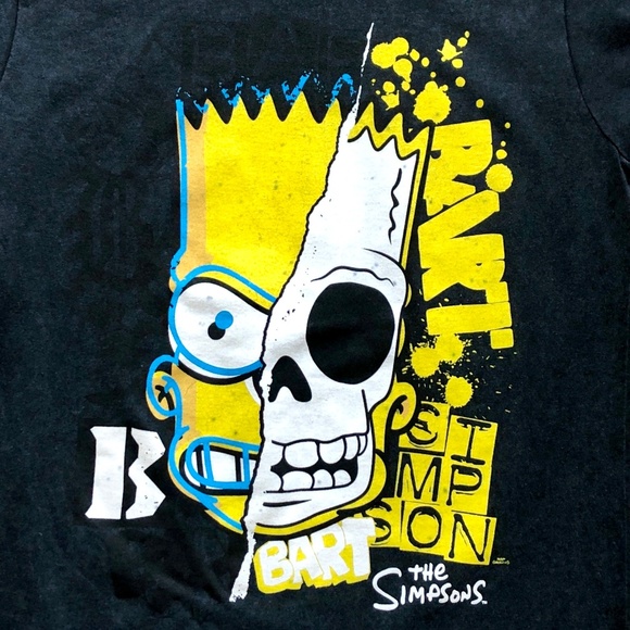 The Simpsons, Bart Simpson, Spooky, Evil, Skull, T-Shirt, NEW, No Tags, Size S - Picture 3 of 4